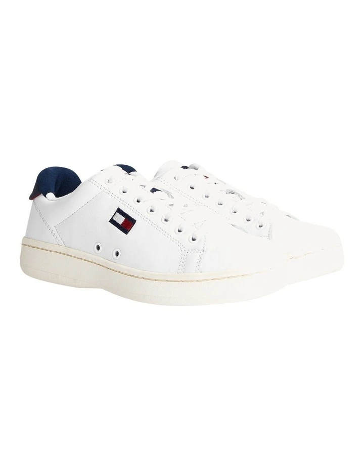 Tommy hilfiger white cupsole heritage sneaker trainers clearance