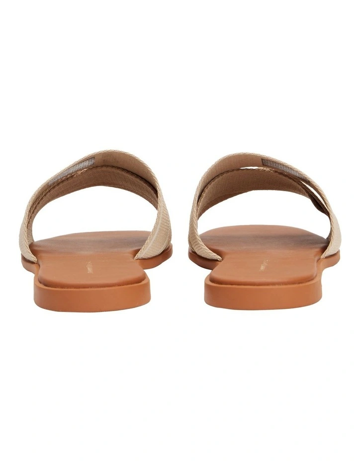 Webbing Woven Logo Strap Mules in Horseradish image 2