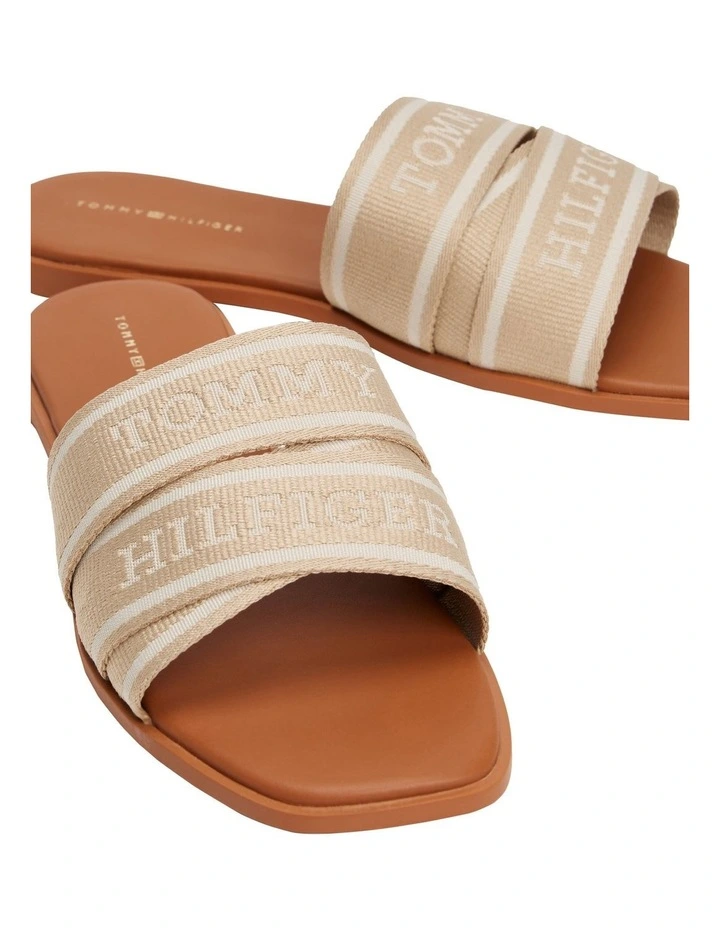 Webbing Woven Logo Strap Mules in Horseradish image 4