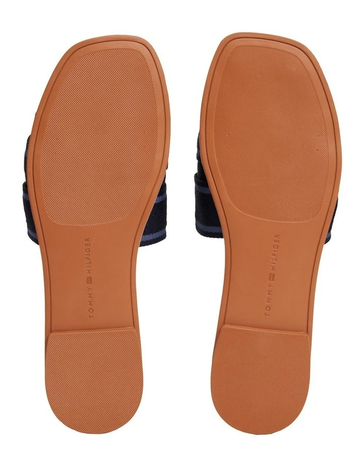 Webbing Woven Logo Strap Mules in Space Blue image 5