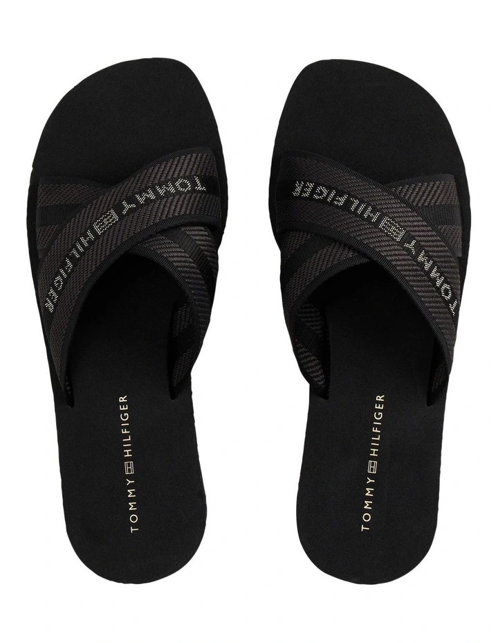 Demi Cross Strap Beach Sandal in Black image 4