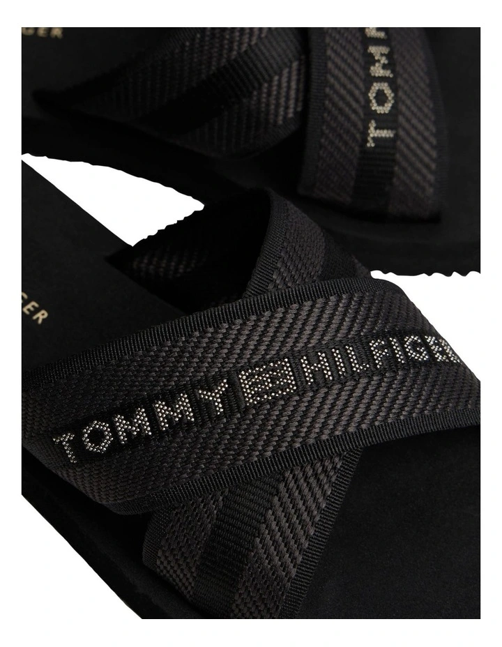 Demi Cross Strap Beach Sandal in Black image 5