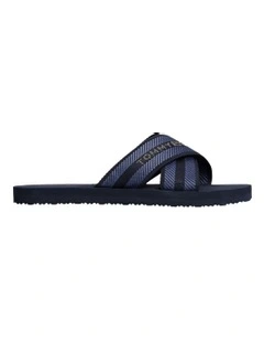 Demi Cross Strap Beach Sandal in Navy