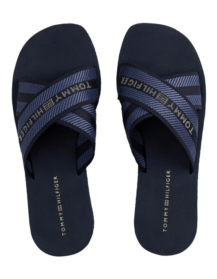 Demi Cross Strap Beach Sandal in Navy image 4