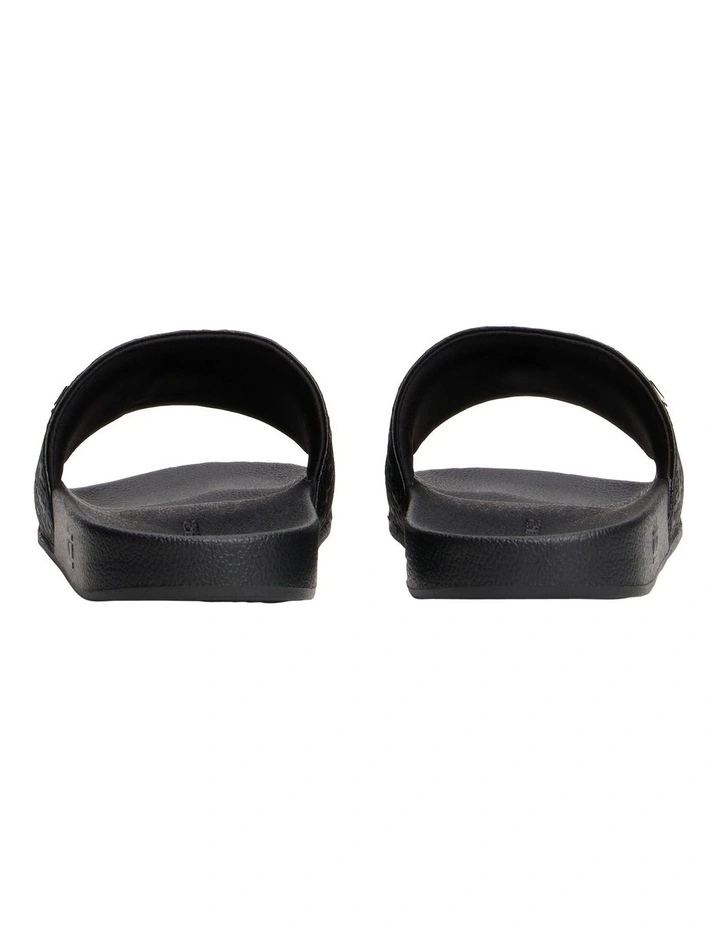 Embossed Monogram Pool Slides in Black image 7