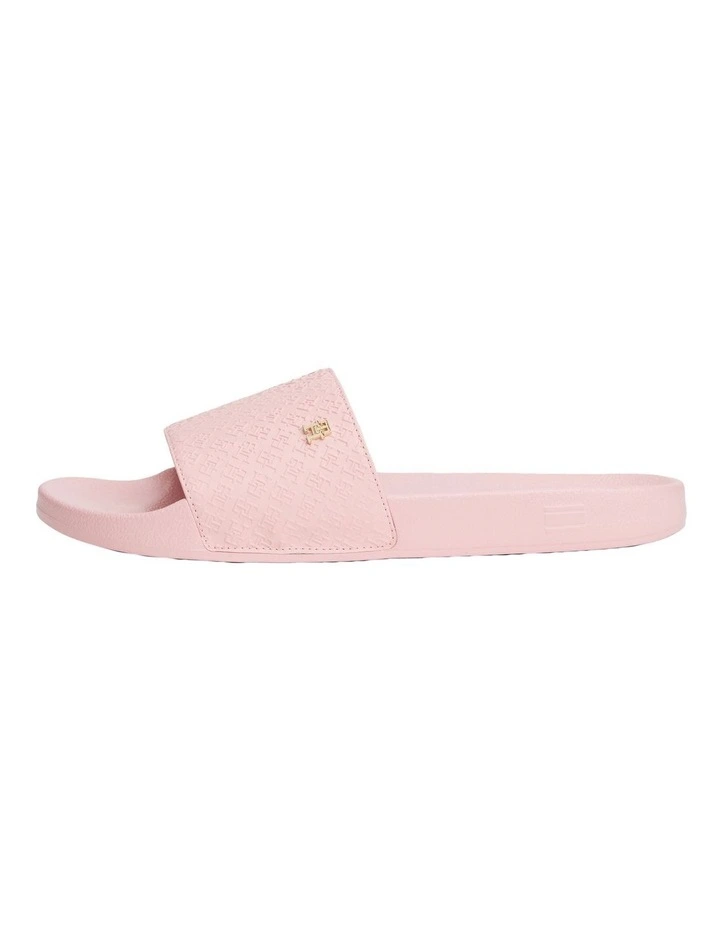Embossed Monogram Pool Slides in Pink image 2