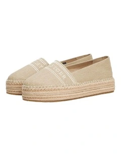 Denim Platform Espadrilles in Horseradish