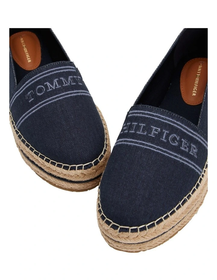 Denim Platform Espadrilles in Space Blue image 4