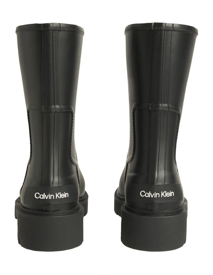 Waterproof Flexible Lug Sole Rainboot in Black image 2