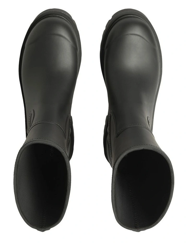 Waterproof Flexible Lug Sole Rainboot in Black image 4