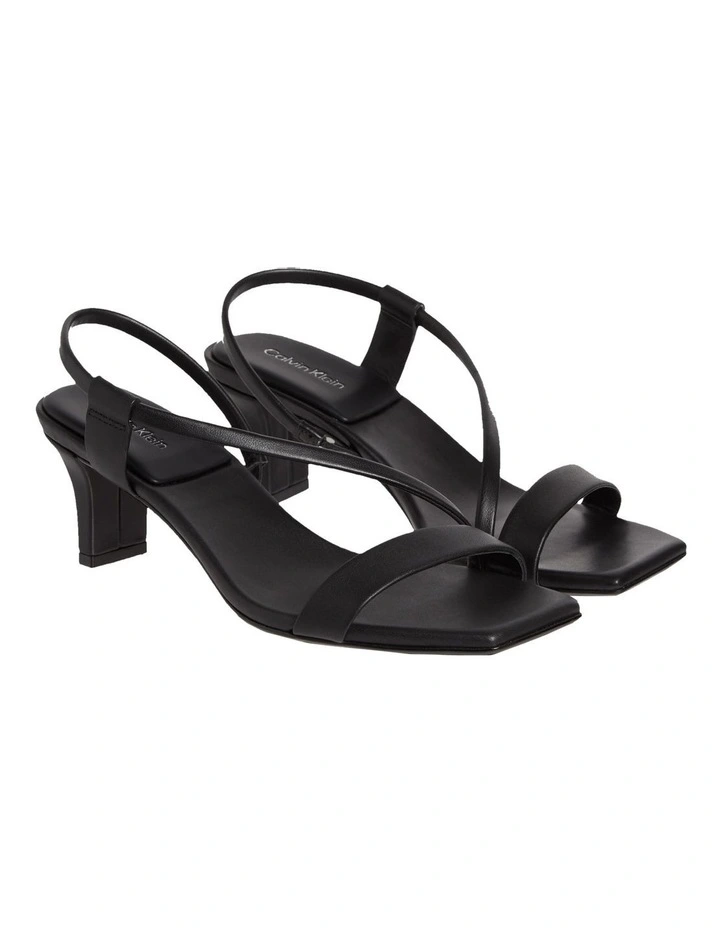 Square Toe Heeled Sandal in Black image 1