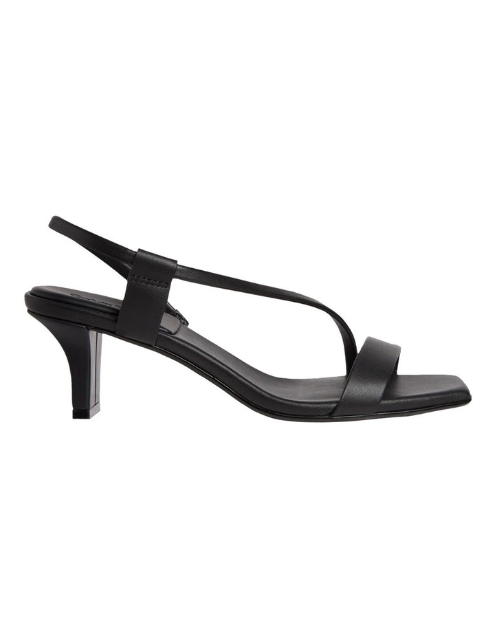 Square Toe Heeled Sandal in Black image 2