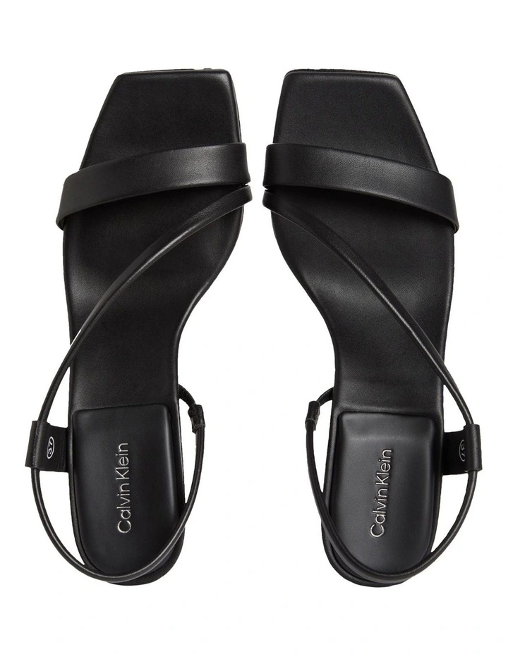Square Toe Heeled Sandal in Black image 4
