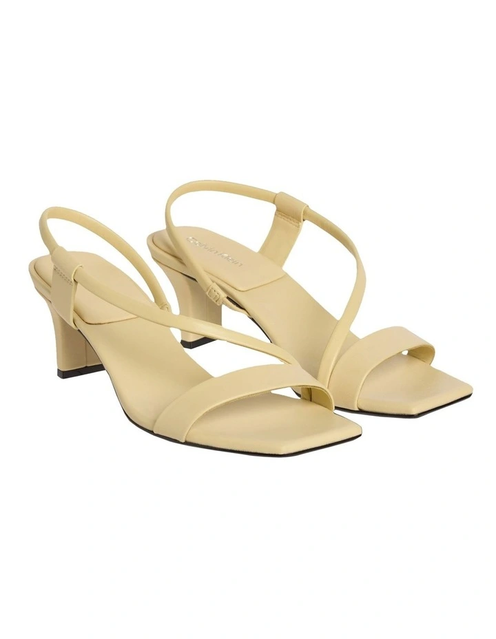 Square Toe Heeled Sandal in Yellow image 1