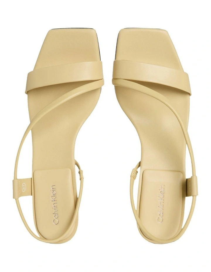 Square Toe Heeled Sandal in Yellow image 4