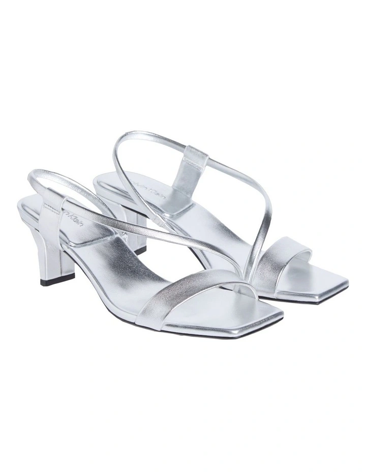 Square Toe Heeled Sandal in Silver image 1