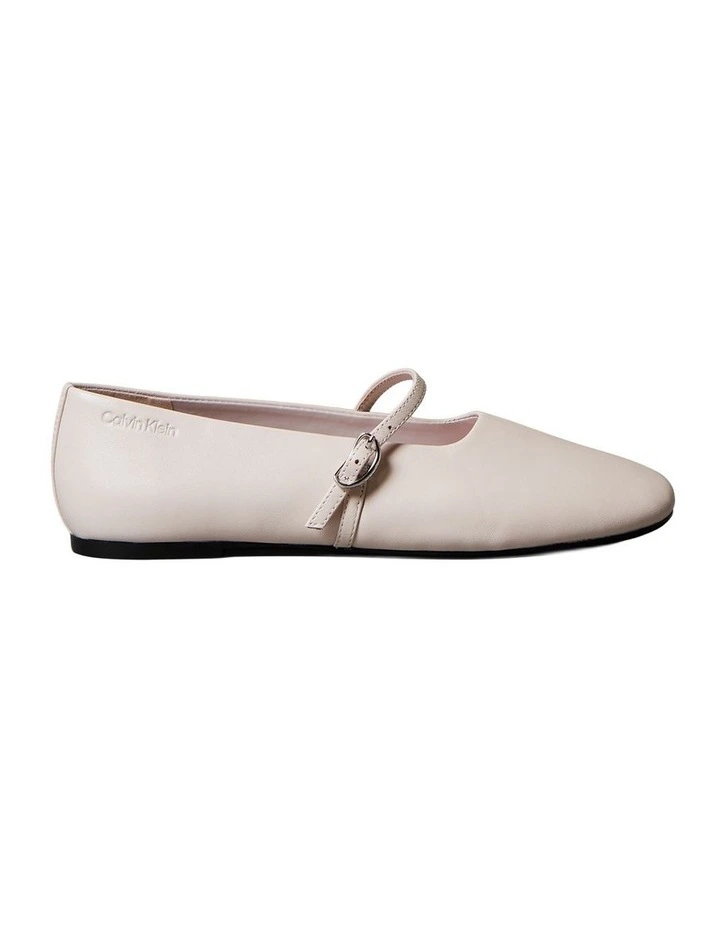 Leather Square Toe Mary Jane Ballerinas in Crystal Gray image 1