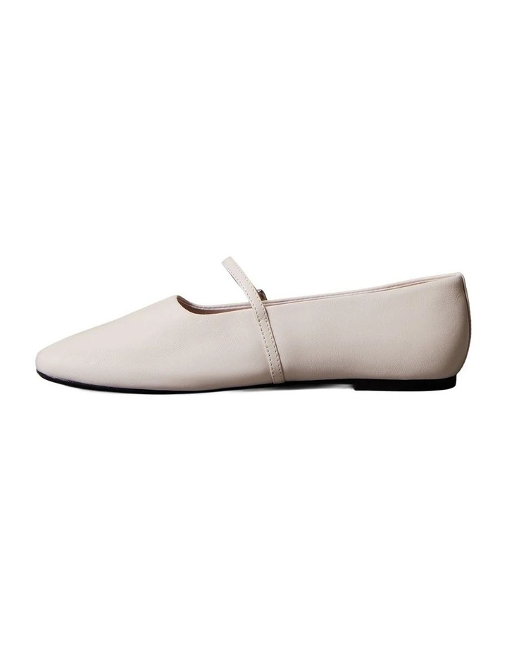 Leather Square Toe Mary Jane Ballerinas in Crystal Gray image 4