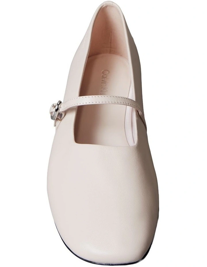 Leather Square Toe Mary Jane Ballerinas in Crystal Gray image 5