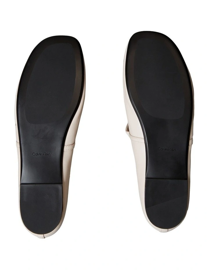 Leather Square Toe Mary Jane Ballerinas in Crystal Gray image 6