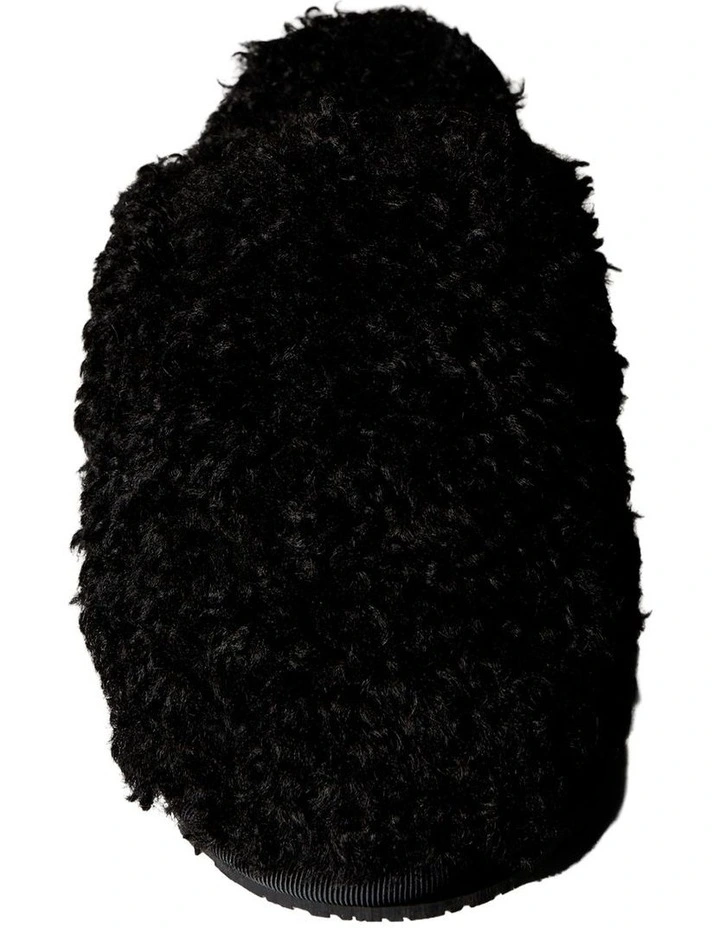 Faux Shearling Sherpa Slippers in Black image 6