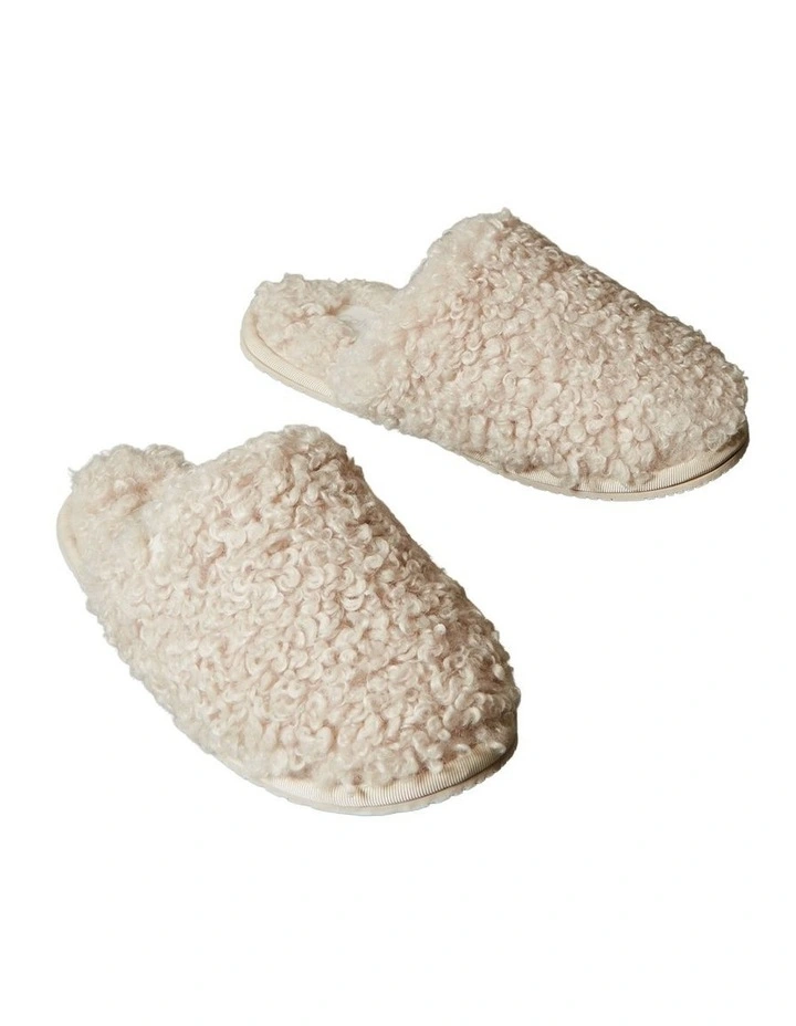 Faux Shearling Sherpa Slipper in Marshmallow image 3