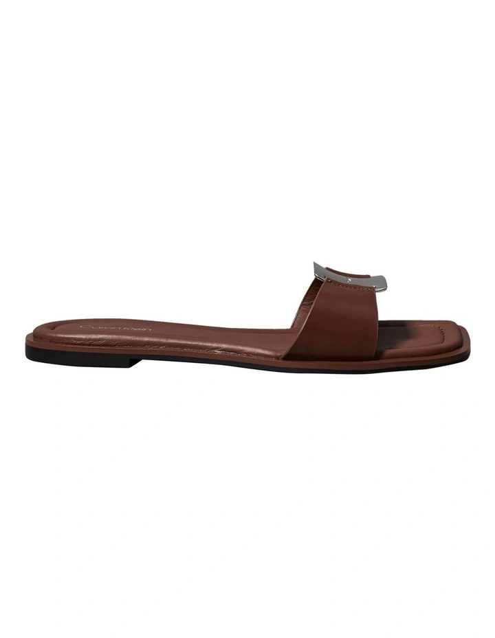 Leather Slides in Brown image 3
