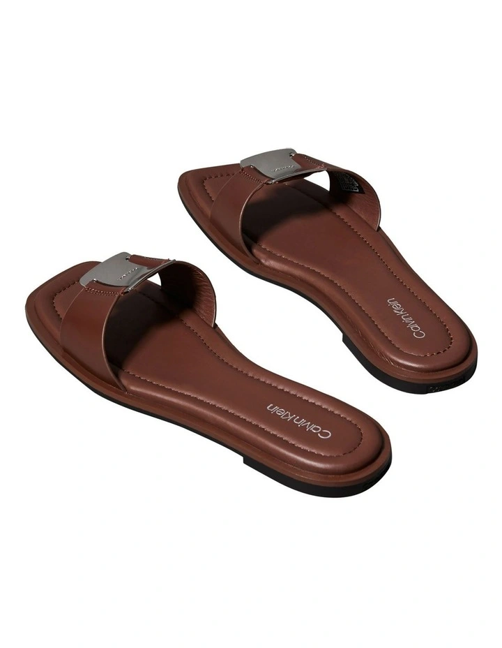 Leather Slides in Brown image 4
