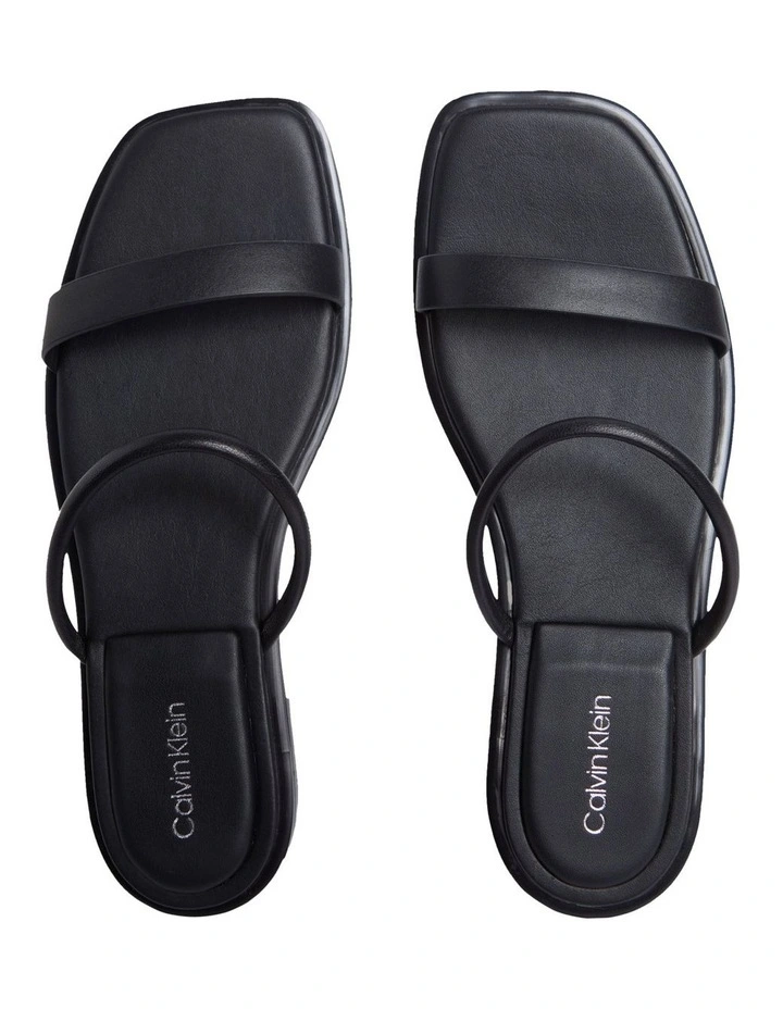 Leather Sandal in Black image 3