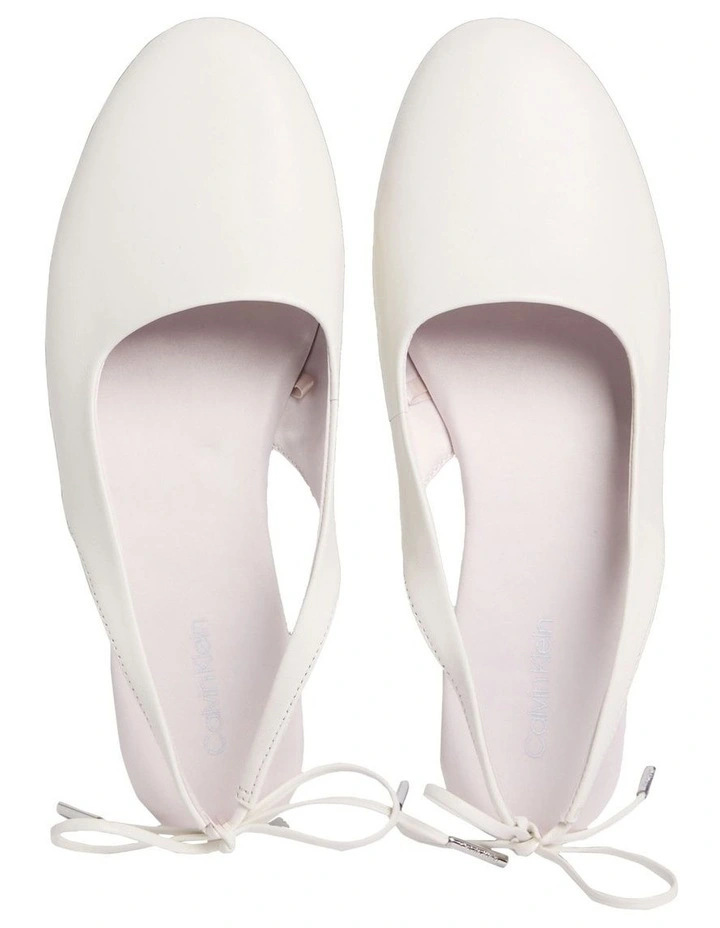 Slingback Ballerina Flats in White image 3