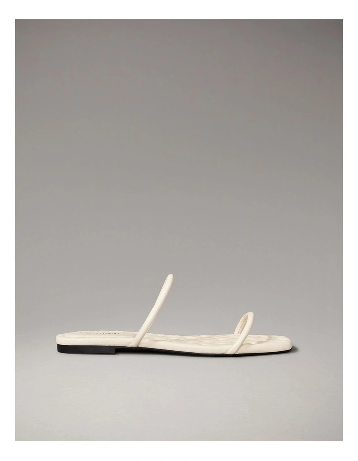 Square Flat Quilted Sandal in Light Cashew image 1