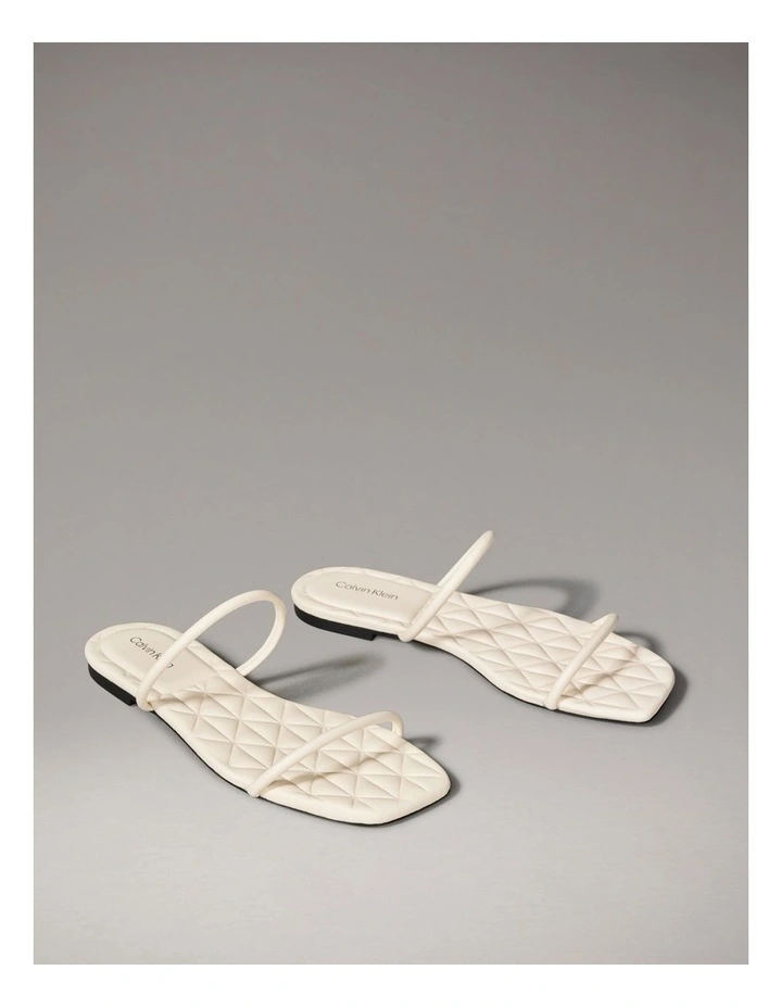 Square Flat Quilted Sandal in Light Cashew image 2