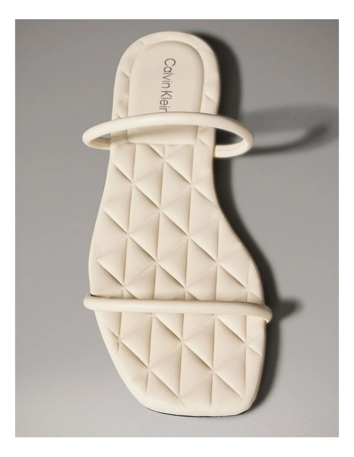 Square Flat Quilted Sandal in Light Cashew image 4