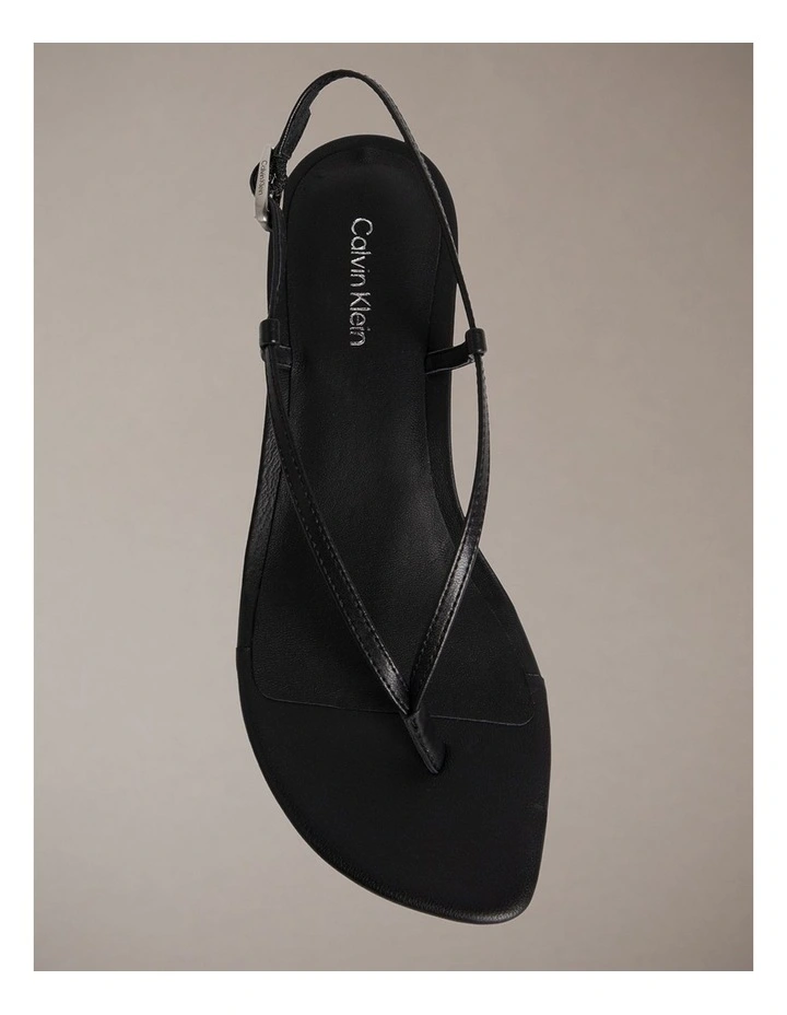 Lina Leather Kitten Heel Sandals Triple Black image 4