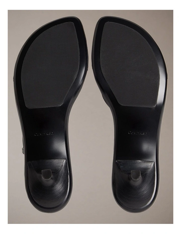 Lina Leather Kitten Heel Sandals Triple Black image 5