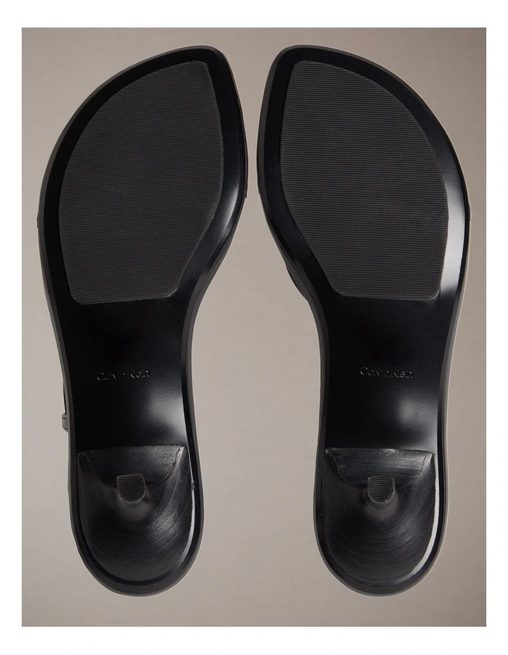 Lina Leather Kitten Heel Sandals Triple Black image 5