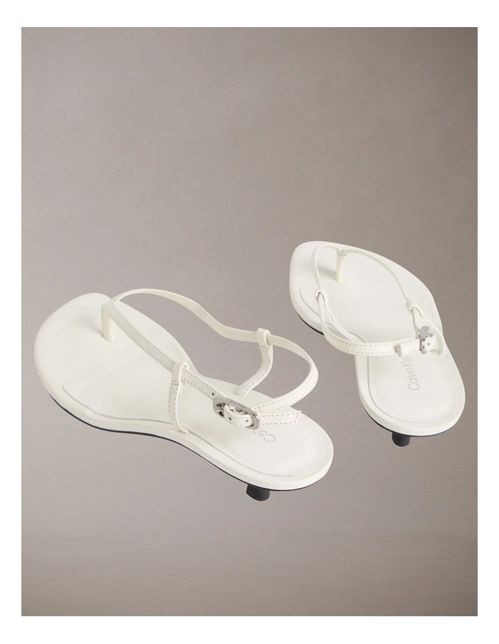 Lina Leather Kitten Heel Sandals in Marshmallow image 3