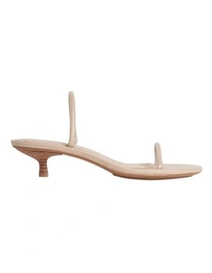 Lina Leather Kitten Heel Sandals in Nomad