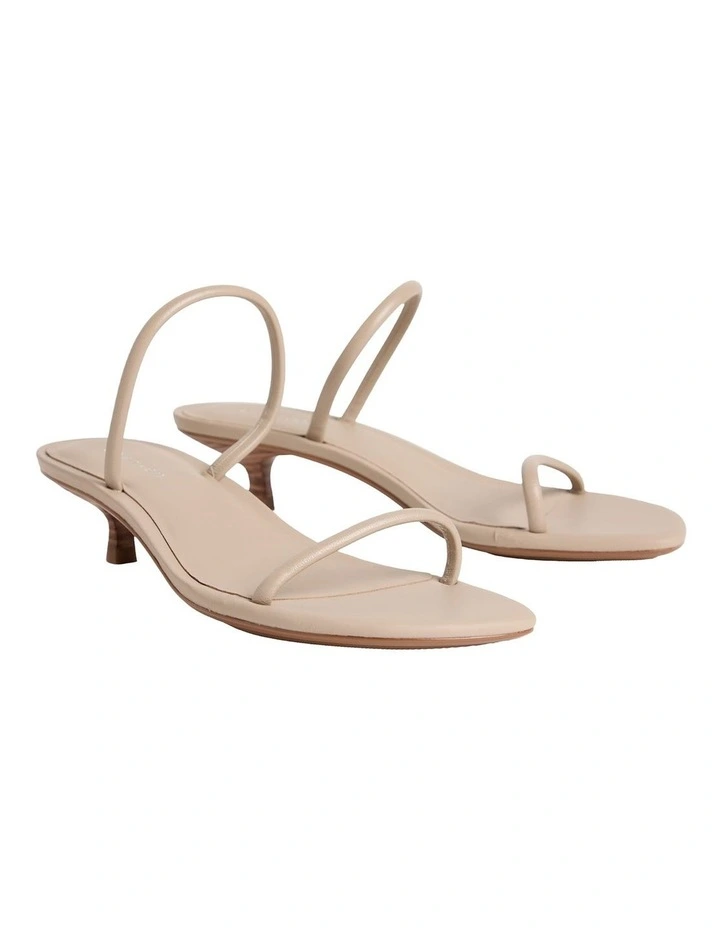Lina Leather Kitten Heel Sandals in Nomad image 2