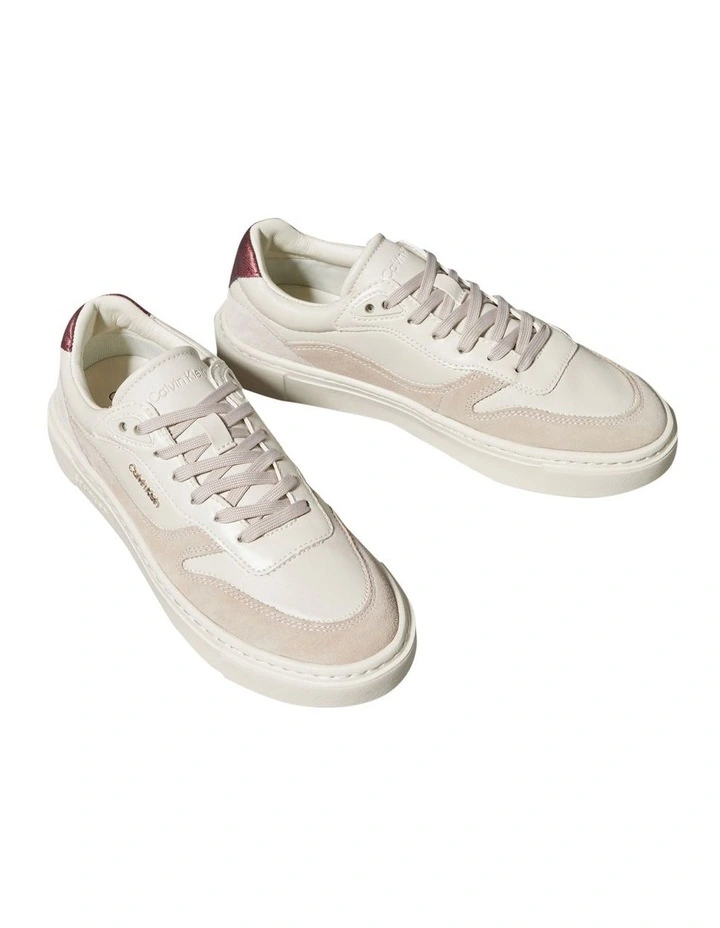 Mixed Media Cupsole Sneaker in White image 2