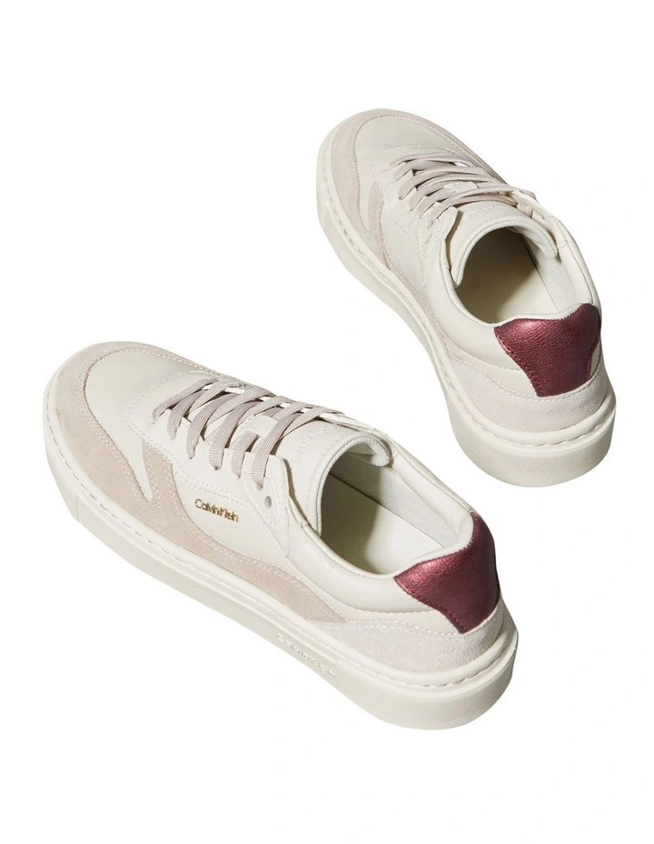 Mixed Media Cupsole Sneaker in White image 3