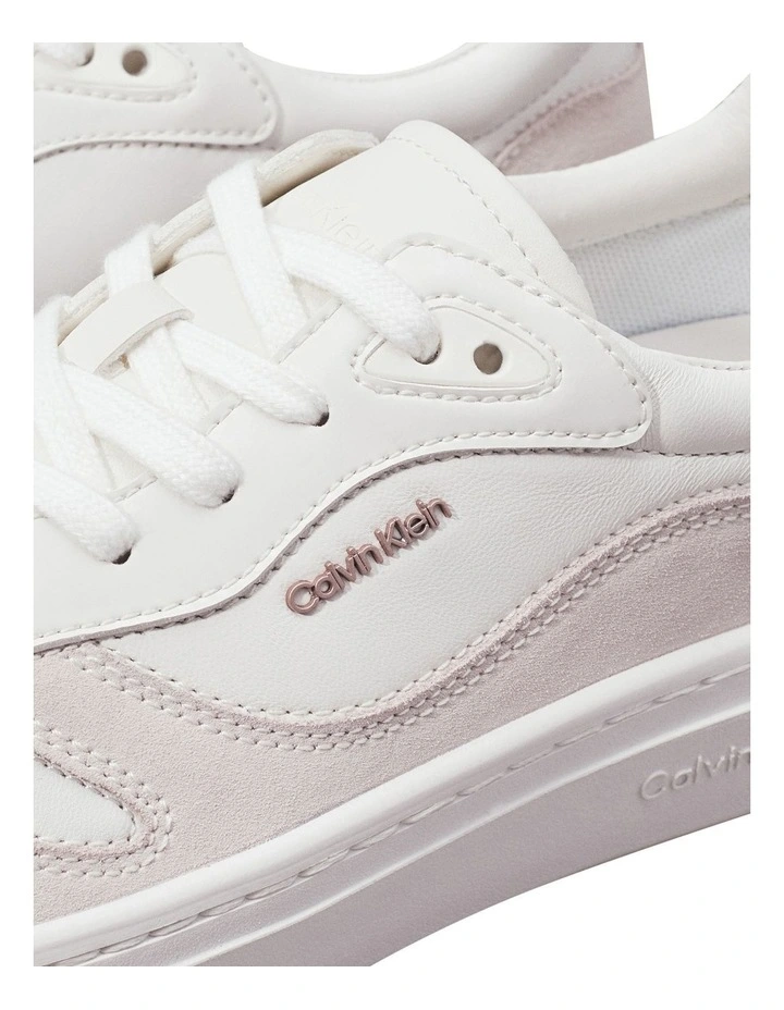 Mixed Media Cupsole Sneaker in White image 4