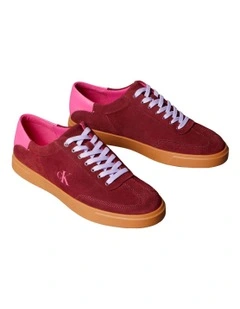 Suede Signature Logo Trainers Sneaker in Red