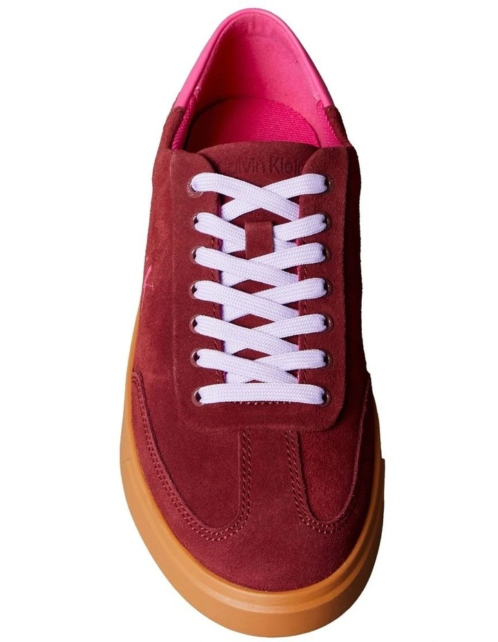 Suede Signature Logo Trainers Sneaker in Red image 4