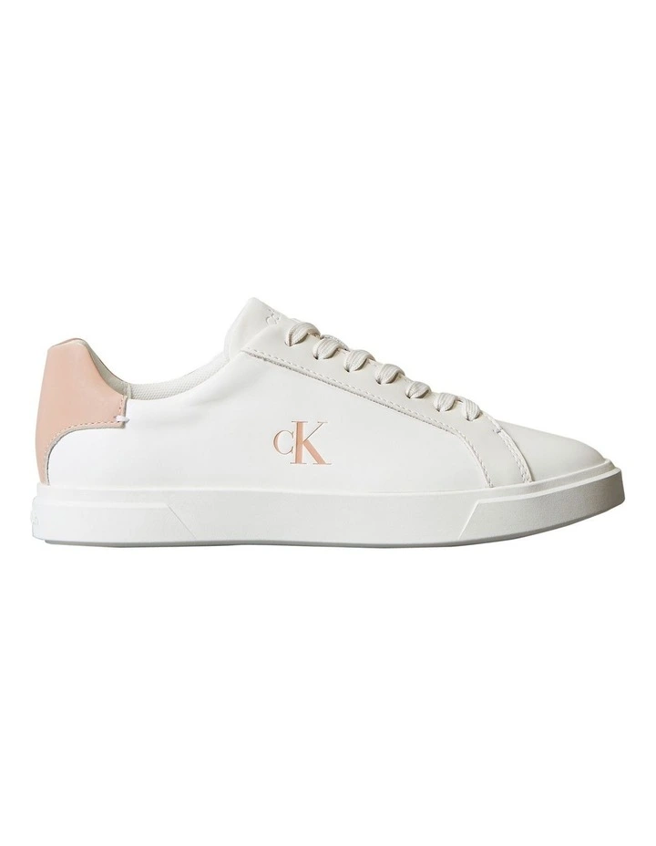 Leather Signature Logo Sneaker in White image 2