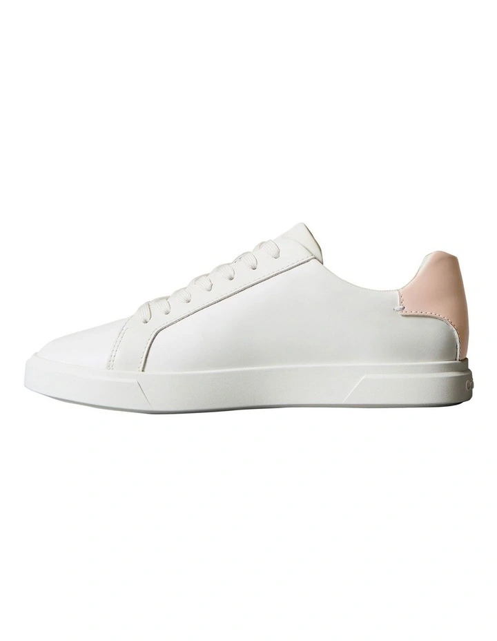 Leather Signature Logo Sneaker in White image 3