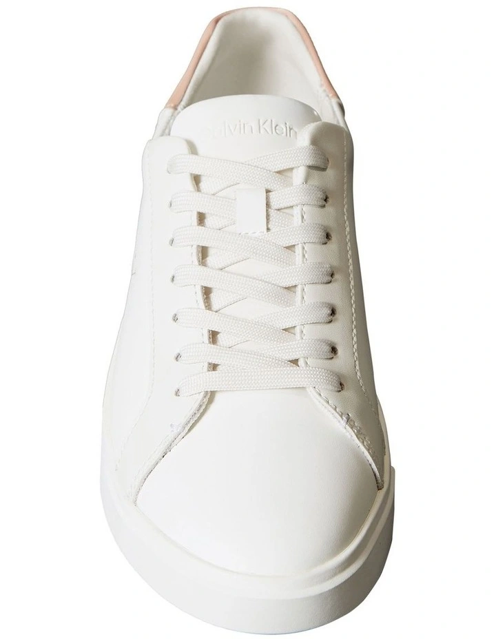 Leather Signature Logo Sneaker in White image 5