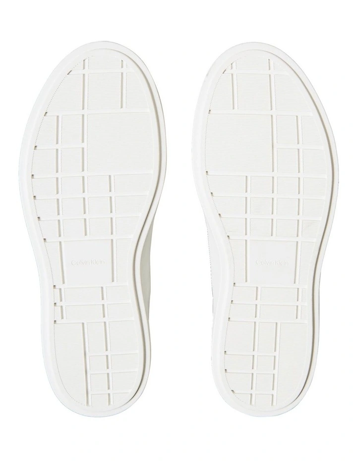 Leather Signature Logo Sneaker in White image 6