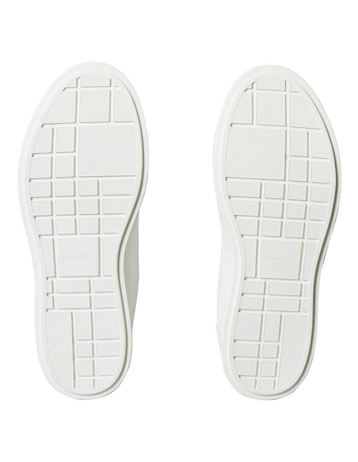 Leather Signature Logo Sneaker in White image 6