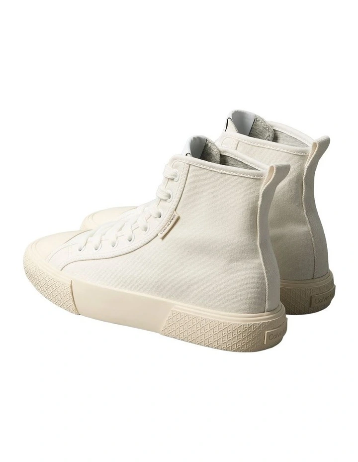Canvas High-Top Logo Trainers in Bright White image 3
